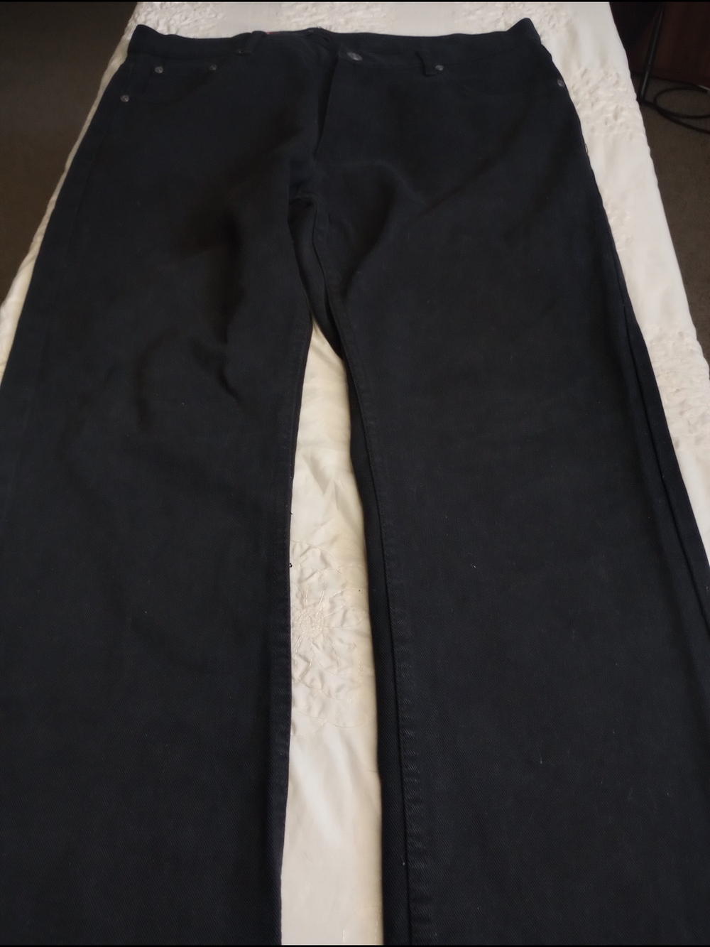 Sacred Crown Denim Men's Slim Straight Jeans in Black 36x31